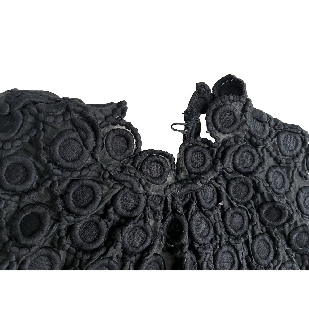 MILLY of NY 8 Flower Sheer Embroidered Black Cocktail Dress Excellent Condition - Picture 7 of 7